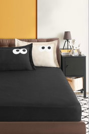 L'essentiel linge de maison Juego de Sábanas Dobles Funny - Negro